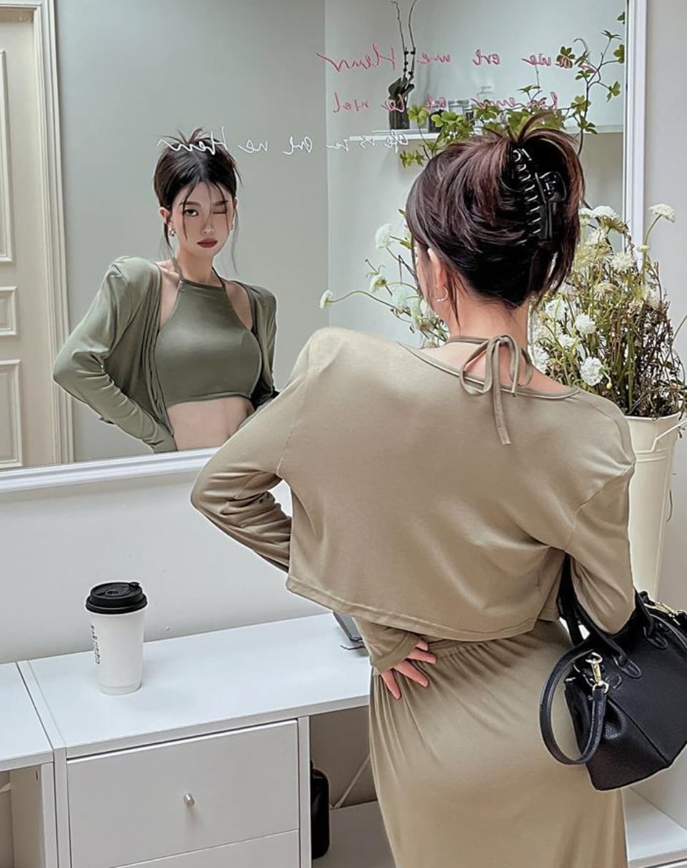 ホルターネックスリットスカート３点セット　２色展開 - select store mirror meホルターネックスリットスカート３点セット　２色展開190129793mirror meselect store mirror me190129793カーキS