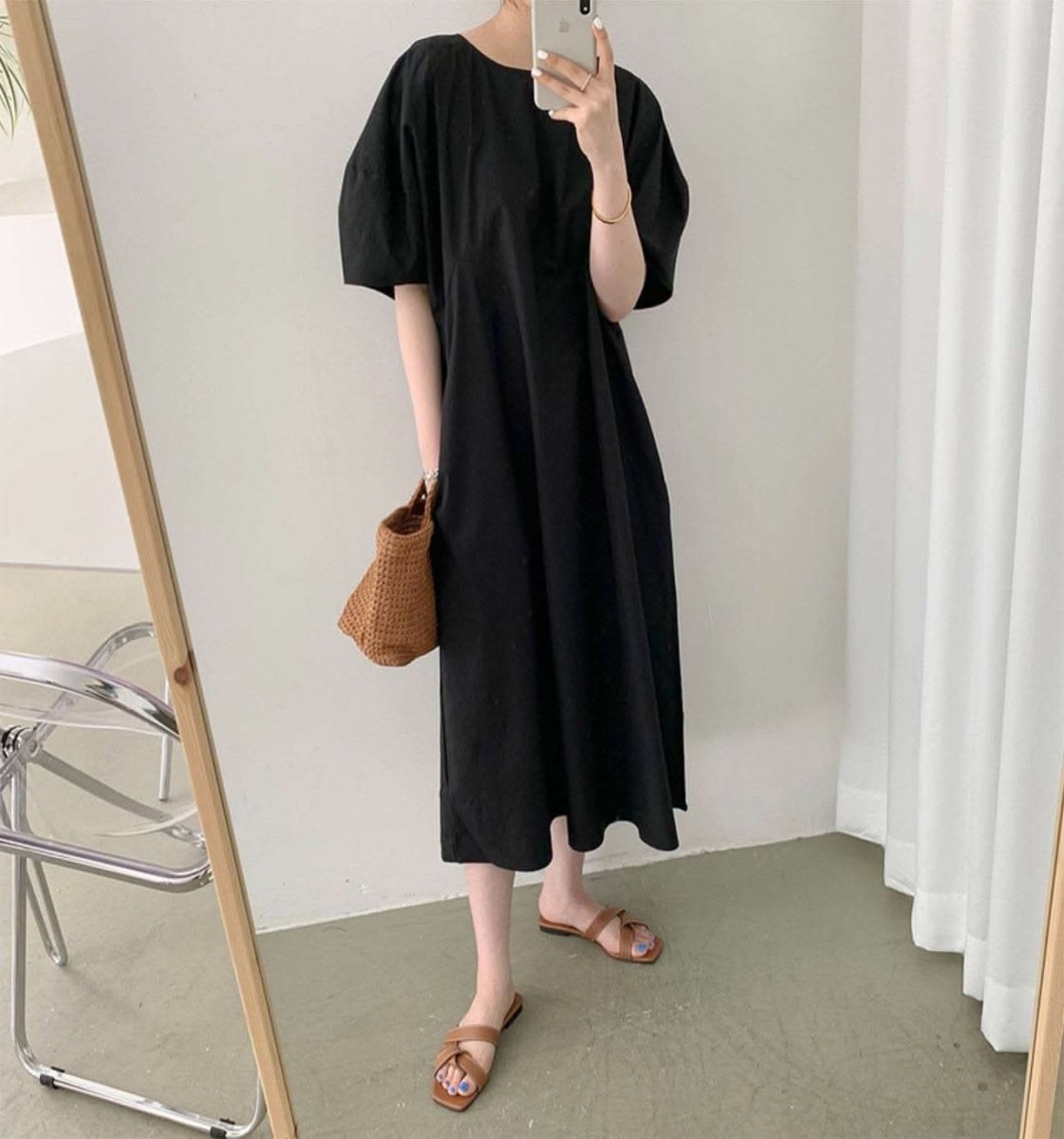 パフスリーブナチュラルラフワンピース　３色展開 - select store mirror meパフスリーブナチュラルラフワンピース　３色展開103538866mirror meselect store mirror me103538866ベージュ