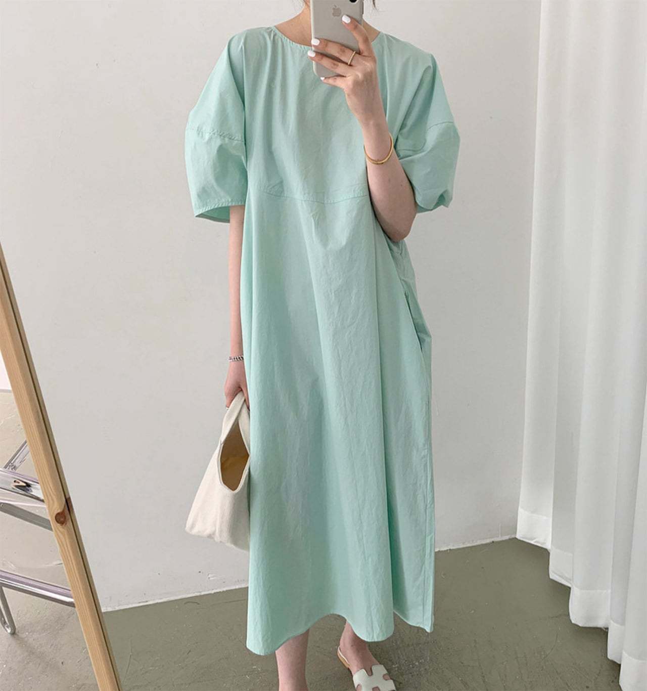 パフスリーブナチュラルラフワンピース　３色展開 - select store mirror meパフスリーブナチュラルラフワンピース　３色展開103538866mirror meselect store mirror me103538866ベージュ