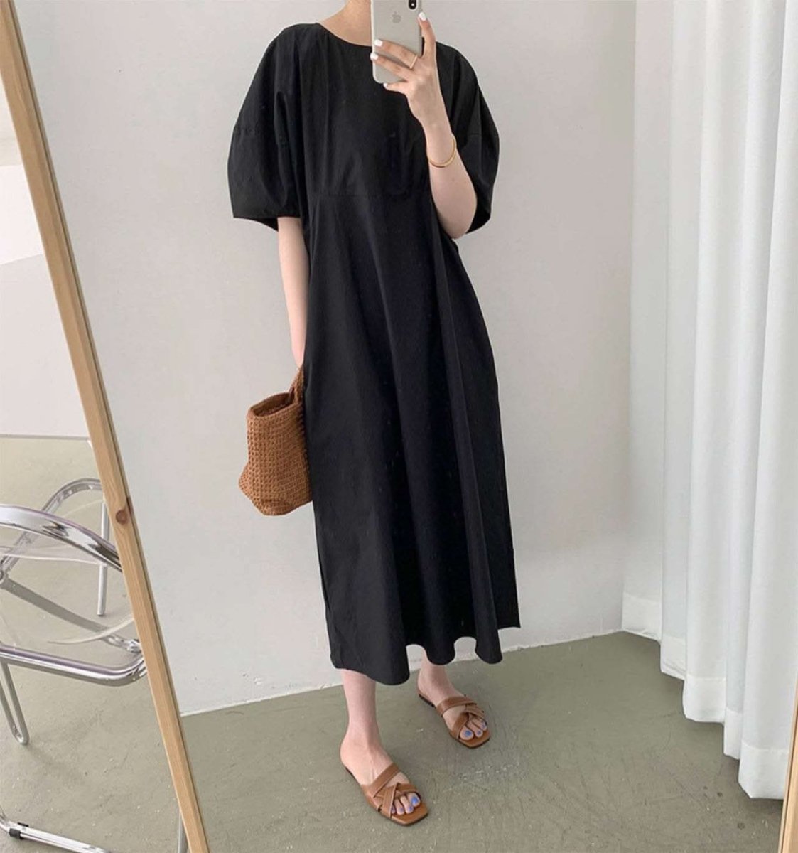パフスリーブナチュラルラフワンピース　３色展開 - select store mirror meパフスリーブナチュラルラフワンピース　３色展開103538866mirror meselect store mirror me103538866ベージュ
