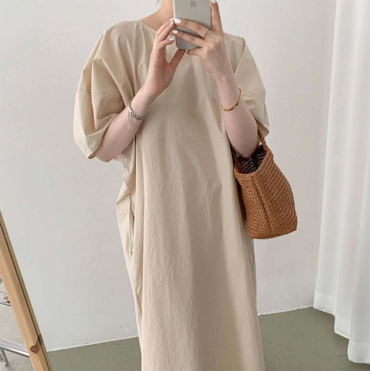 パフスリーブナチュラルラフワンピース　３色展開 - select store mirror meパフスリーブナチュラルラフワンピース　３色展開103538866mirror meselect store mirror me103538866ベージュ