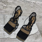 【動画あり】ロングストラップメッシュスクエアサンダル　３色展開 - select store mirror me【動画あり】ロングストラップメッシュスクエアサンダル　３色展開106235744mirror meselect store mirror me106235744ホワイト 22.5cm