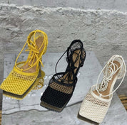 【動画あり】ロングストラップメッシュスクエアサンダル　３色展開 - select store mirror me【動画あり】ロングストラップメッシュスクエアサンダル　３色展開106235744mirror meselect store mirror me106235744ホワイト 22.5cm