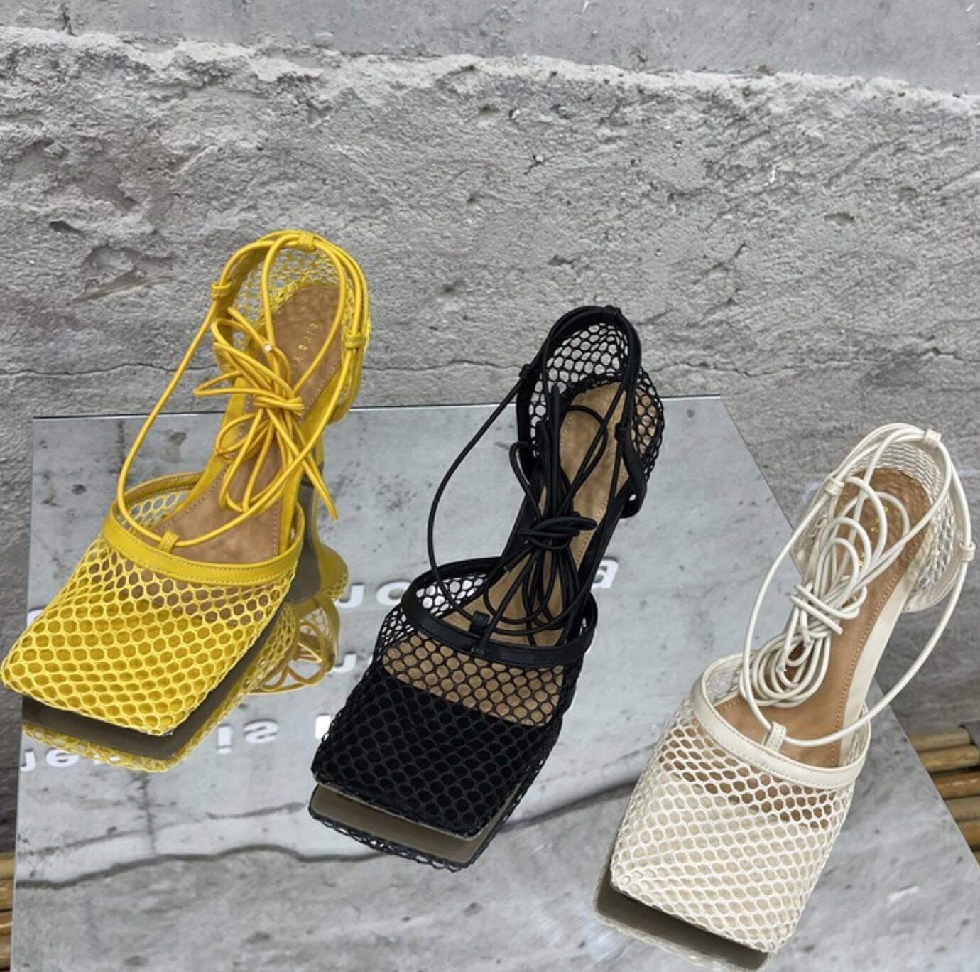 【動画あり】ロングストラップメッシュスクエアサンダル　３色展開 - select store mirror me【動画あり】ロングストラップメッシュスクエアサンダル　３色展開106235744mirror meselect store mirror me106235744ホワイト 22.5cm