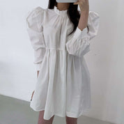パフスリーブハイネックミニ丈ワンピース　３色展開 - select store mirror meパフスリーブハイネックミニ丈ワンピース　３色展開111495318mirror meselect store mirror me111495318ホワイト