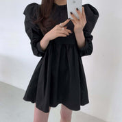 パフスリーブハイネックミニ丈ワンピース　３色展開 - select store mirror meパフスリーブハイネックミニ丈ワンピース　３色展開111495318mirror meselect store mirror me111495318ホワイト