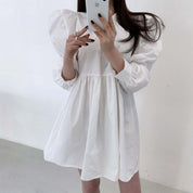 パフスリーブハイネックミニ丈ワンピース　３色展開 - select store mirror meパフスリーブハイネックミニ丈ワンピース　３色展開111495318mirror meselect store mirror me111495318ホワイト