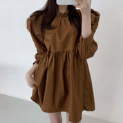 パフスリーブハイネックミニ丈ワンピース　３色展開 - select store mirror meパフスリーブハイネックミニ丈ワンピース　３色展開111495318mirror meselect store mirror me111495318ホワイト