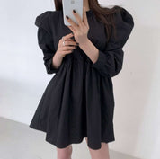 パフスリーブハイネックミニ丈ワンピース　３色展開 - select store mirror meパフスリーブハイネックミニ丈ワンピース　３色展開111495318mirror meselect store mirror me111495318ホワイト