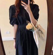 バックオープンボタンパフスリーブワンピース　３色展開 - select store mirror meバックオープンボタンパフスリーブワンピース　３色展開115207468mirror meselect store mirror me115207468ホワイト