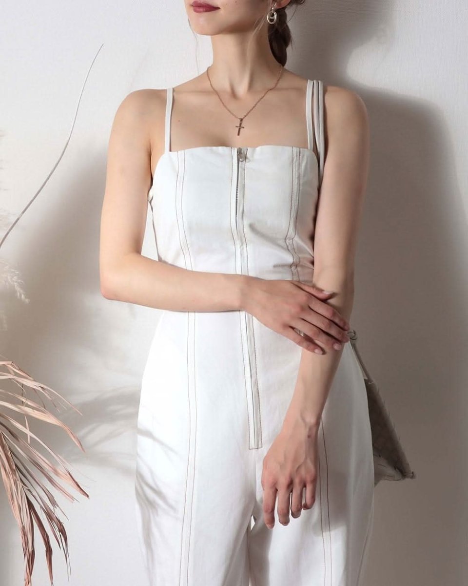＜新色展開＞ステッチデザインキャミソールロンパース　３色展開 - select store mirror me＜新色展開＞ステッチデザインキャミソールロンパース　３色展開122398146mirror meselect store mirror me122398146ホワイト S