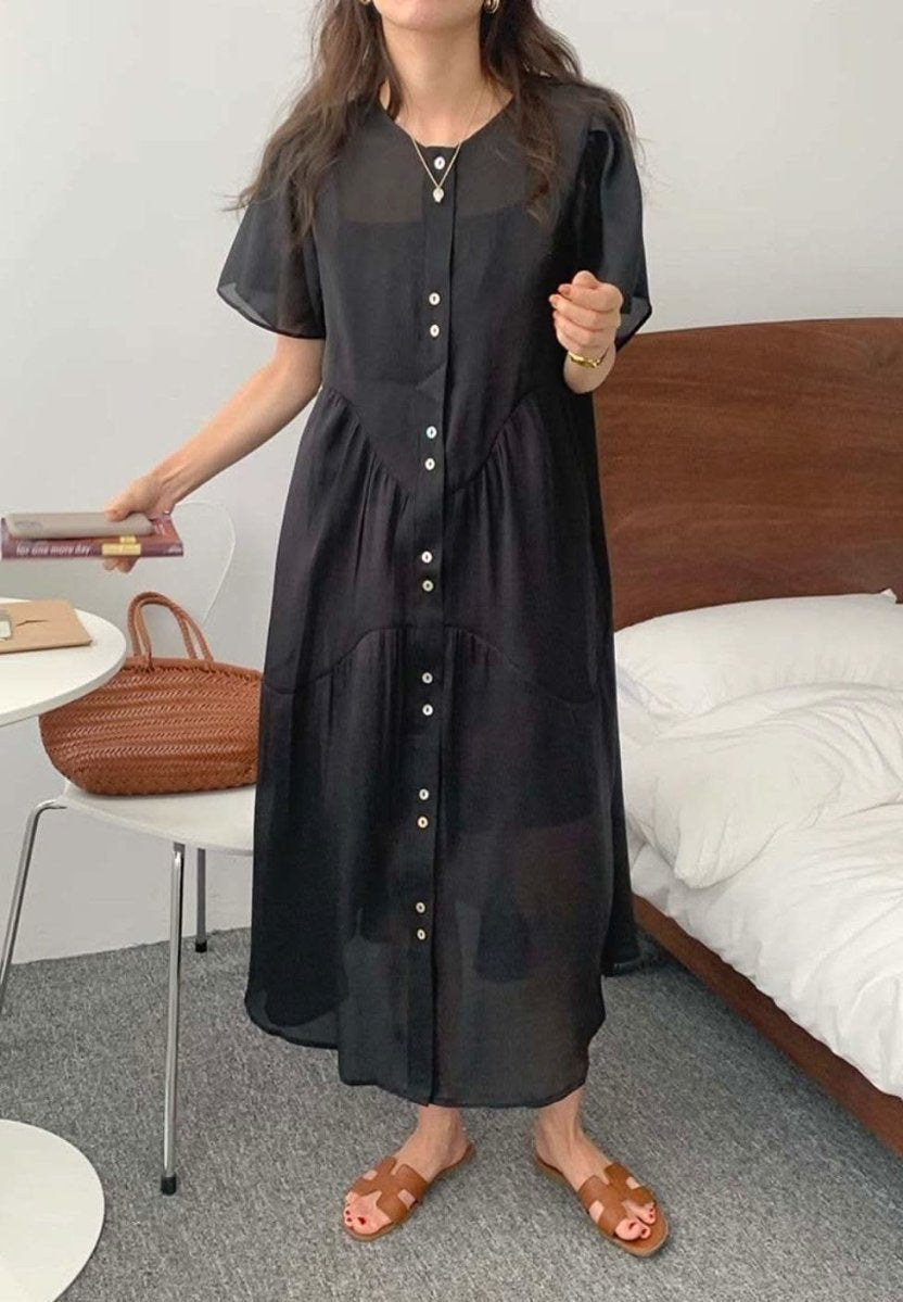 ＜キャミソール付き＞シースルーシフォンノーカラーワンピース　３色展開 - select store mirror me＜キャミソール付き＞シースルーシフォンノーカラーワンピース　３色展開132624805mirror meselect store mirror me132624805イエロー