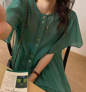 ＜キャミソール付き＞シースルーシフォンノーカラーワンピース　３色展開 - select store mirror me＜キャミソール付き＞シースルーシフォンノーカラーワンピース　３色展開132624805mirror meselect store mirror me132624805イエロー