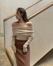 【動画あり】セクシーオフショルダーロングスリーブニット　３色展開 - select store mirror me【動画あり】セクシーオフショルダーロングスリーブニット　３色展開147047180mirror meselect store mirror me147047180ベージュ