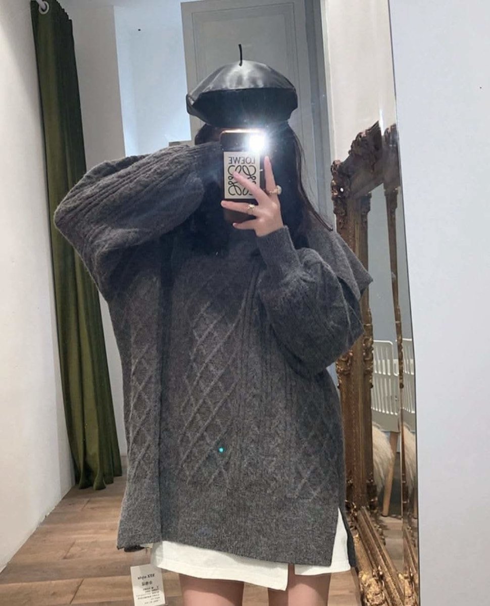【動画あり】ビッグカラーアーガイルデザインニット　３色展開 - select store mirror me【動画あり】ビッグカラーアーガイルデザインニット　３色展開160877456mirror meselect store mirror me160877456ネイビー