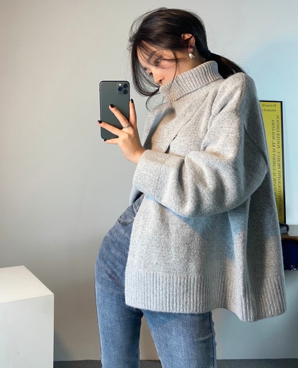 【上質ウール】タートルネックフロントスリットニット　３色展開 - select store mirror me【上質ウール】タートルネックフロントスリットニット　３色展開162065595mirror meselect store mirror me162065595ホワイト