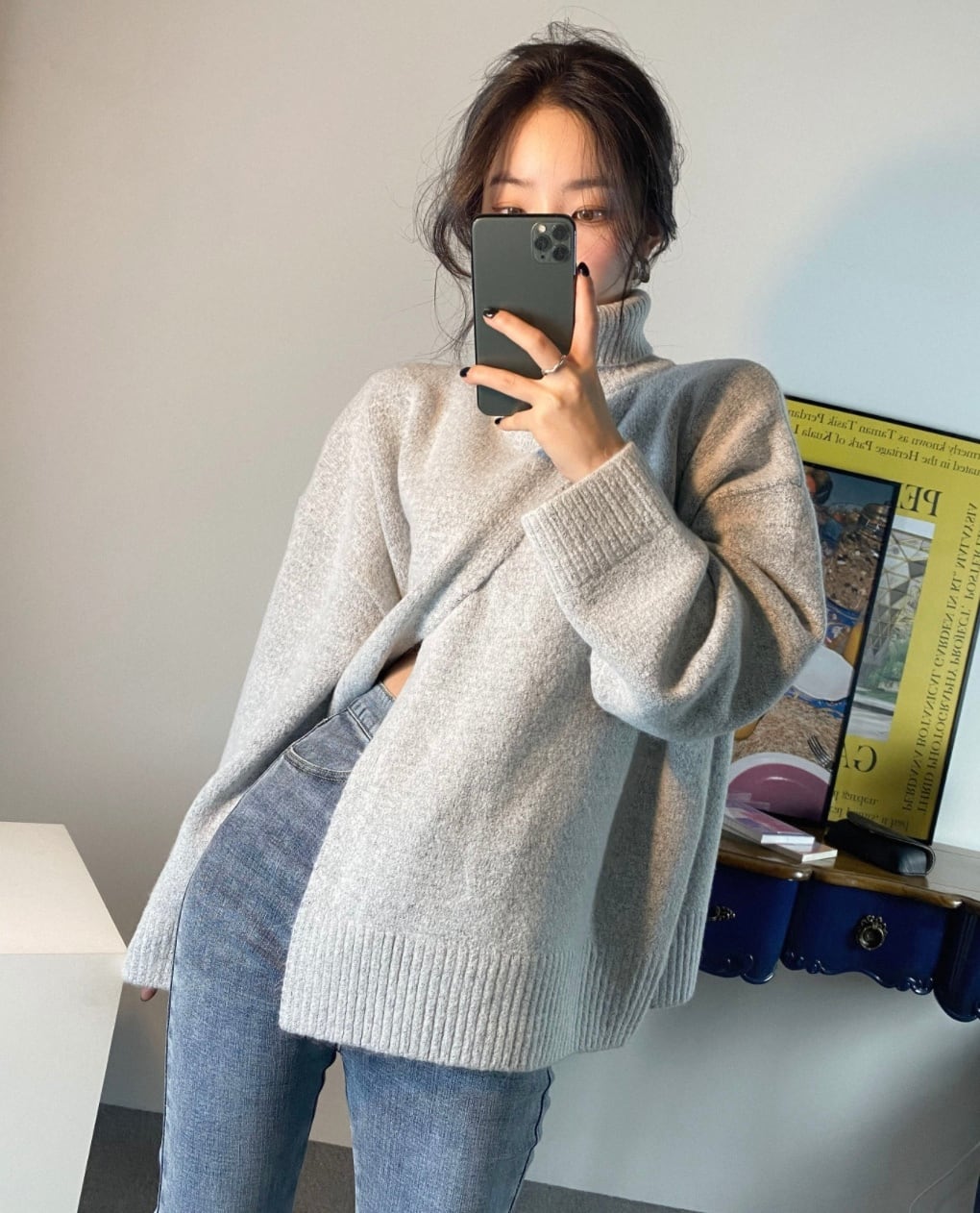 【上質ウール】タートルネックフロントスリットニット　３色展開 - select store mirror me【上質ウール】タートルネックフロントスリットニット　３色展開162065595mirror meselect store mirror me162065595ホワイト