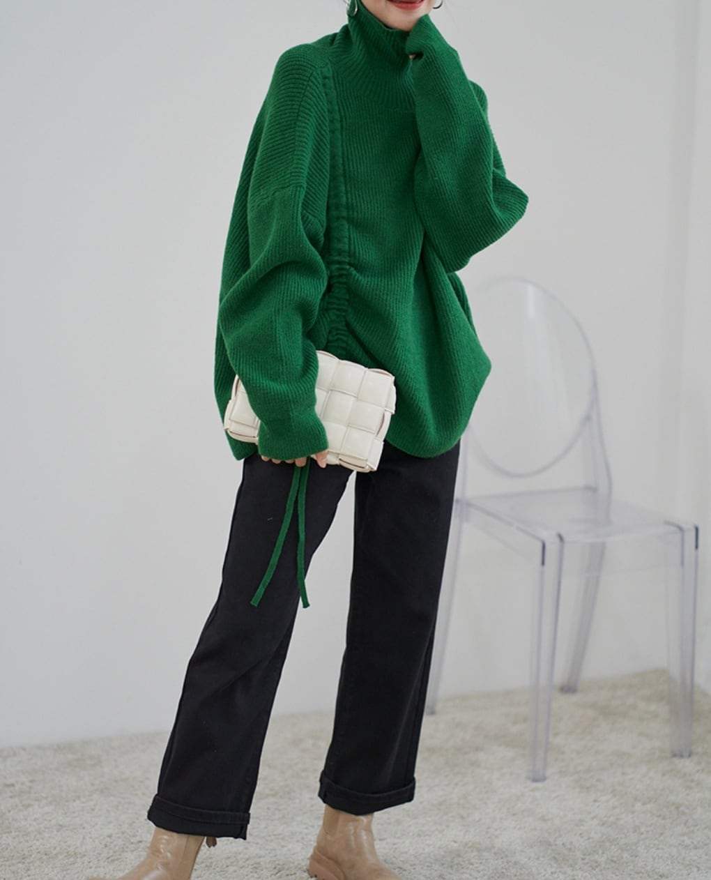 【動画あり】サイドカシュクールウールブレンドワイドニット　３色展開 - select store mirror me【動画あり】サイドカシュクールウールブレンドワイドニット　３色展開162786926mirror meselect store mirror me162786926グリーン