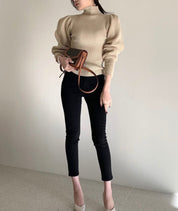 【上質ウール】タートルネック切り替えスリーブ美ラインニット　３色展開 - select store mirror me【上質ウール】タートルネック切り替えスリーブ美ラインニット　３色展開163661176mirror meselect store mirror me163661176ホワイト