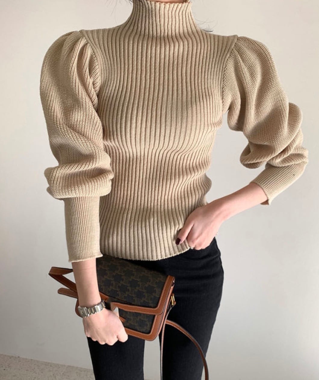 【上質ウール】タートルネック切り替えスリーブ美ラインニット　３色展開 - select store mirror me【上質ウール】タートルネック切り替えスリーブ美ラインニット　３色展開163661176mirror meselect store mirror me163661176ホワイト