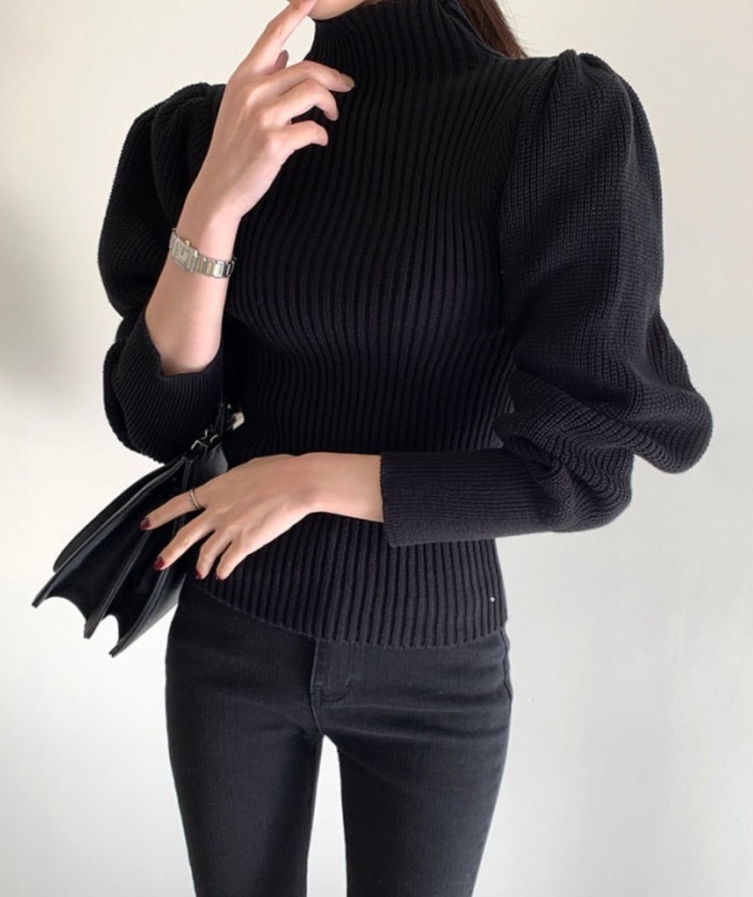 【上質ウール】タートルネック切り替えスリーブ美ラインニット　３色展開 - select store mirror me【上質ウール】タートルネック切り替えスリーブ美ラインニット　３色展開163661176mirror meselect store mirror me163661176ホワイト