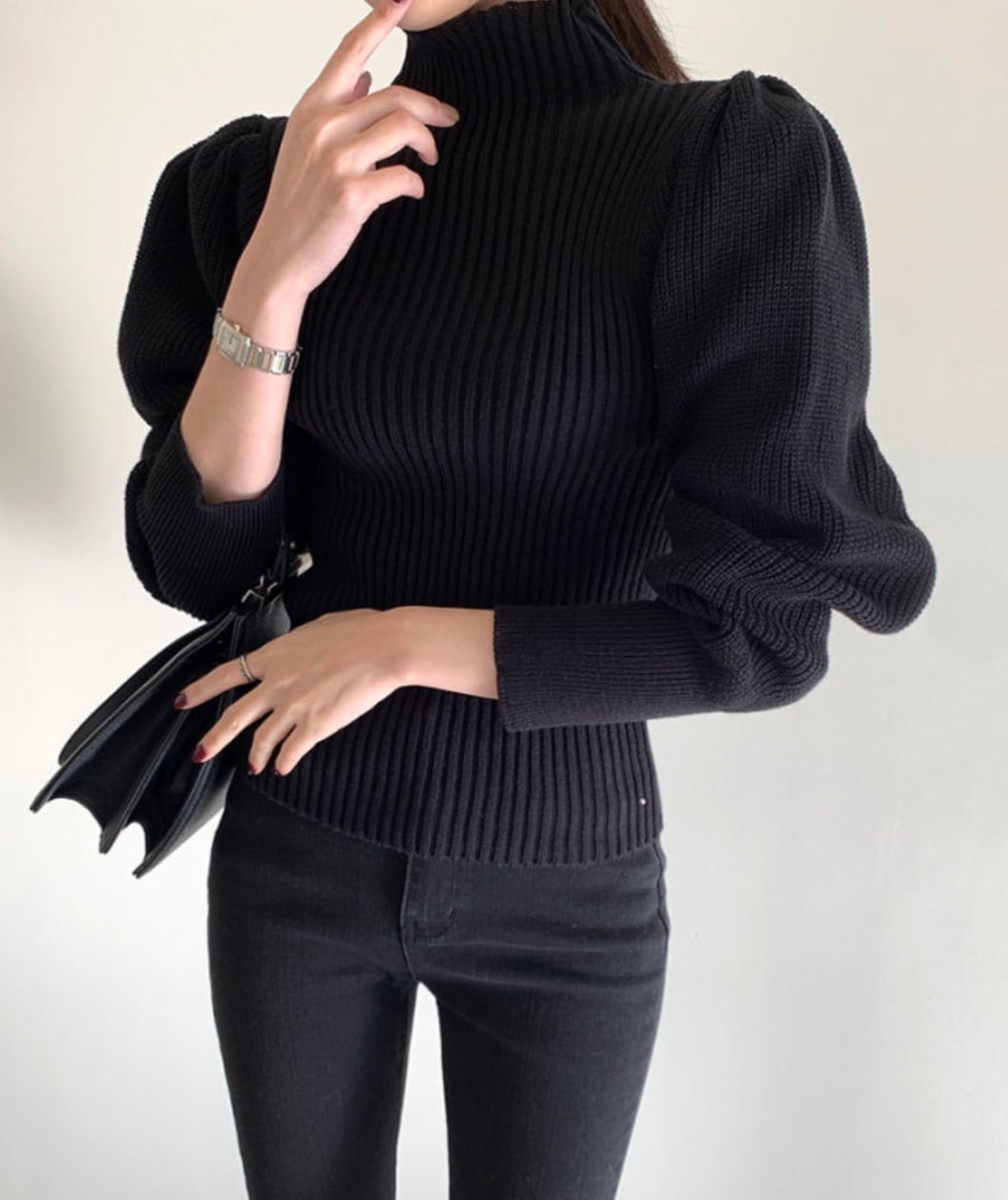 【上質ウール】タートルネック切り替えスリーブ美ラインニット　３色展開 - select store mirror me【上質ウール】タートルネック切り替えスリーブ美ラインニット　３色展開163661176mirror meselect store mirror me163661176ホワイト