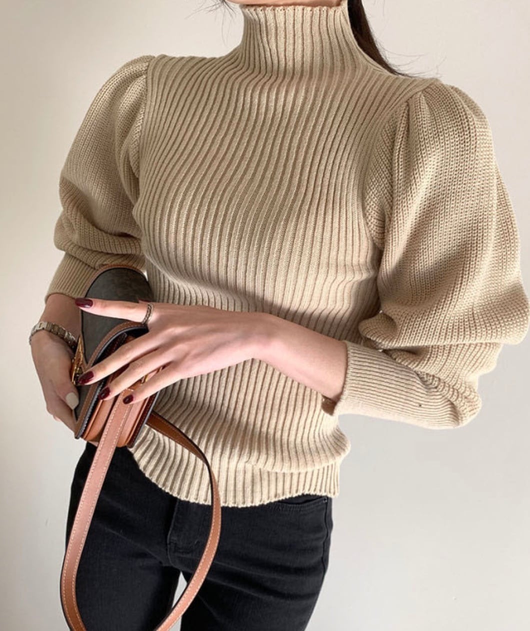 【上質ウール】タートルネック切り替えスリーブ美ラインニット　３色展開 - select store mirror me【上質ウール】タートルネック切り替えスリーブ美ラインニット　３色展開163661176mirror meselect store mirror me163661176ホワイト