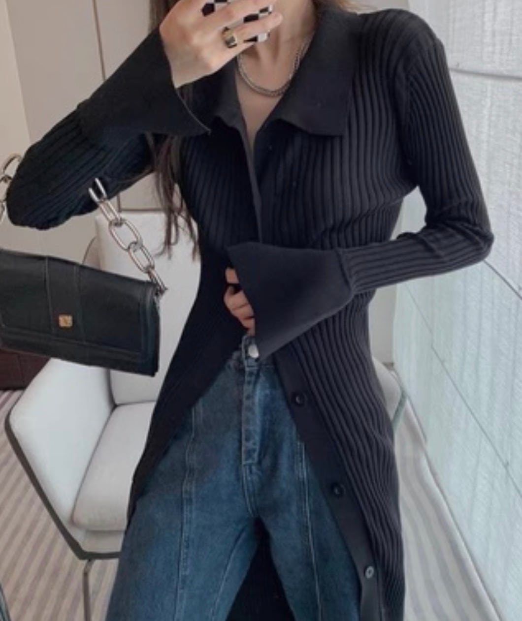 ＜インスタグラマー様ご愛用＞襟付き袖フレア切り替えリブニットワンピース　３色展開 - select store mirror me＜インスタグラマー様ご愛用＞襟付き袖フレア切り替えリブニットワンピース　３色展開164237672mirror meselect store mirror me164237672マスタード S