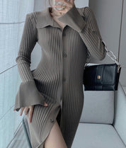 ＜インスタグラマー様ご愛用＞襟付き袖フレア切り替えリブニットワンピース　３色展開 - select store mirror me＜インスタグラマー様ご愛用＞襟付き袖フレア切り替えリブニットワンピース　３色展開164237672mirror meselect store mirror me164237672マスタード S