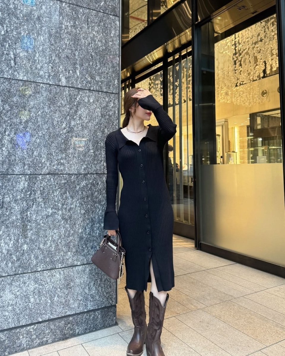 ＜インスタグラマー様ご愛用＞襟付き袖フレア切り替えリブニットワンピース　３色展開 - select store mirror me＜インスタグラマー様ご愛用＞襟付き袖フレア切り替えリブニットワンピース　３色展開164237672mirror meselect store mirror me164237672マスタード S