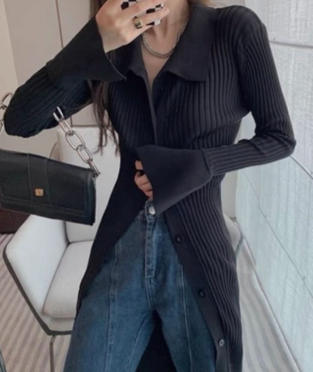 ＜インスタグラマー様ご愛用＞襟付き袖フレア切り替えリブニットワンピース　３色展開 - select store mirror me＜インスタグラマー様ご愛用＞襟付き袖フレア切り替えリブニットワンピース　３色展開164237672mirror meselect store mirror me164237672マスタード S