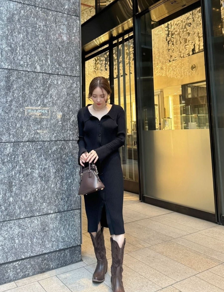 ＜インスタグラマー様ご愛用＞襟付き袖フレア切り替えリブニットワンピース　３色展開 - select store mirror me＜インスタグラマー様ご愛用＞襟付き袖フレア切り替えリブニットワンピース　３色展開164237672mirror meselect store mirror me164237672マスタード S
