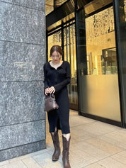 ＜インスタグラマー様ご愛用＞襟付き袖フレア切り替えリブニットワンピース　３色展開 - select store mirror me＜インスタグラマー様ご愛用＞襟付き袖フレア切り替えリブニットワンピース　３色展開164237672mirror meselect store mirror me164237672マスタード S