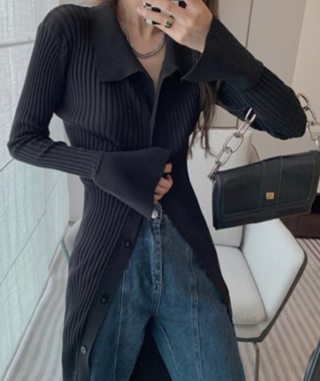 ＜インスタグラマー様ご愛用＞襟付き袖フレア切り替えリブニットワンピース　３色展開 - select store mirror me＜インスタグラマー様ご愛用＞襟付き袖フレア切り替えリブニットワンピース　３色展開164237672mirror meselect store mirror me164237672マスタード S