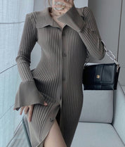 ＜インスタグラマー様ご愛用＞襟付き袖フレア切り替えリブニットワンピース　３色展開 - select store mirror me＜インスタグラマー様ご愛用＞襟付き袖フレア切り替えリブニットワンピース　３色展開164237672mirror meselect store mirror me164237672マスタード S