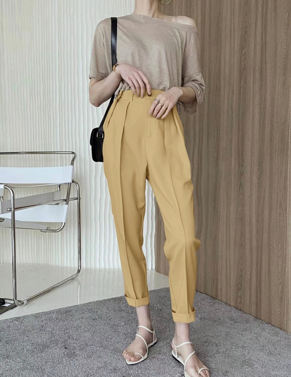 美脚ラインマニッシュタックパンツ　３色展開 - select store mirror me美脚ラインマニッシュタックパンツ　３色展開169250054mirror meselect store mirror me169250054イエローS
