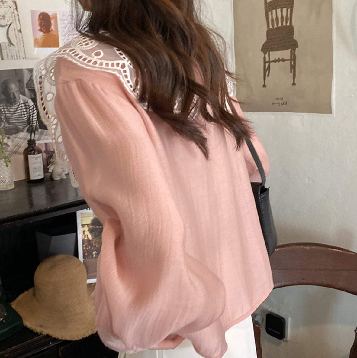 【動画あり】シースルーフランスレースブラウス　３色展開 - select store mirror me【動画あり】シースルーフランスレースブラウス　３色展開174651513mirror meselect store mirror me174651513ホワイト