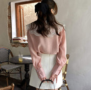 【動画あり】シースルーフランスレースブラウス　３色展開 - select store mirror me【動画あり】シースルーフランスレースブラウス　３色展開174651513mirror meselect store mirror me174651513ホワイト
