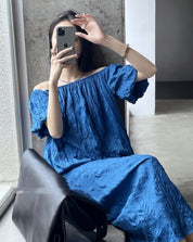 オフショルダーストレートワンピース　３色展開 - select store mirror meオフショルダーストレートワンピース　３色展開176665510mirror meselect store mirror me176665510ブルー