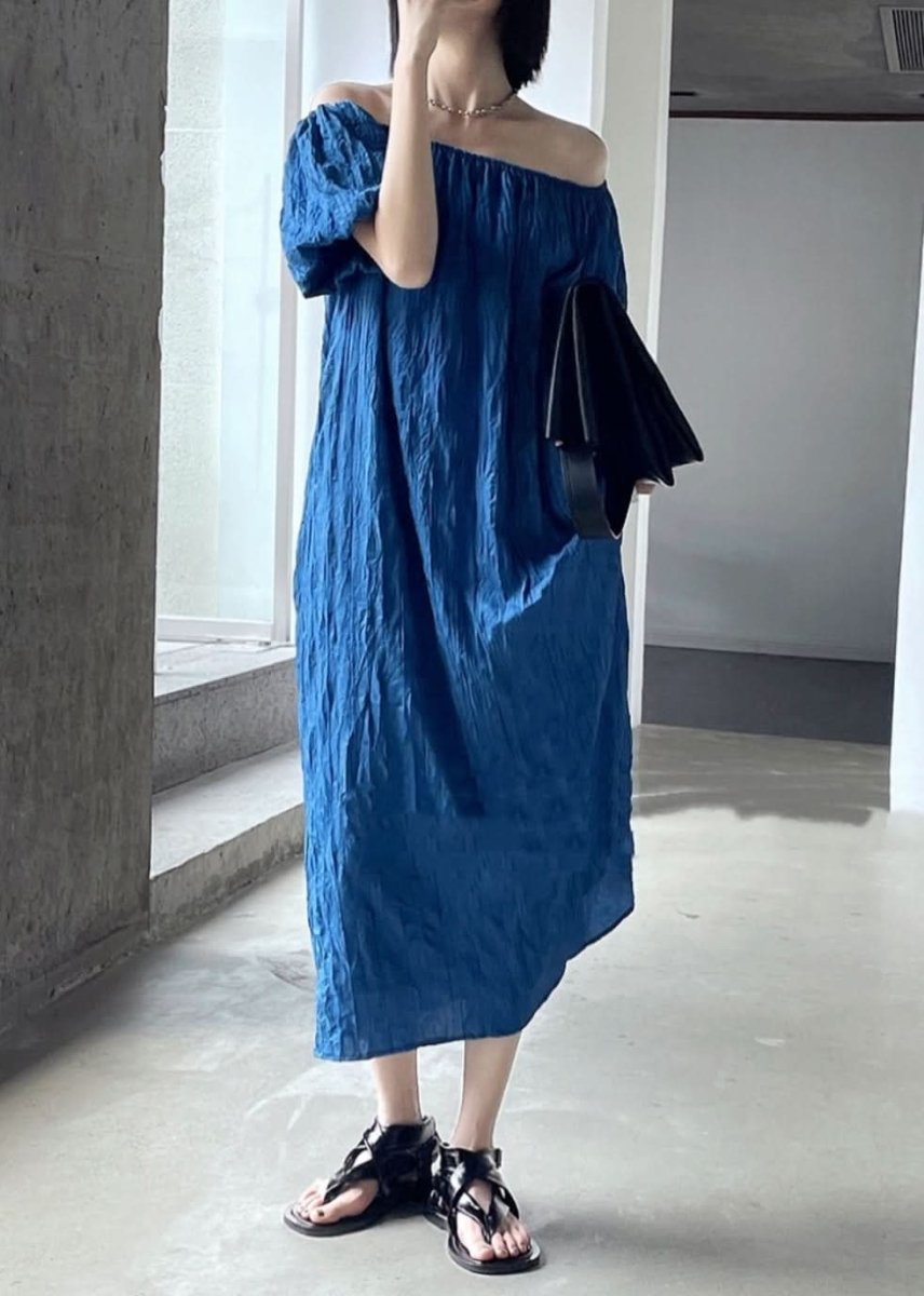オフショルダーストレートワンピース　３色展開 - select store mirror meオフショルダーストレートワンピース　３色展開176665510mirror meselect store mirror me176665510ブルー