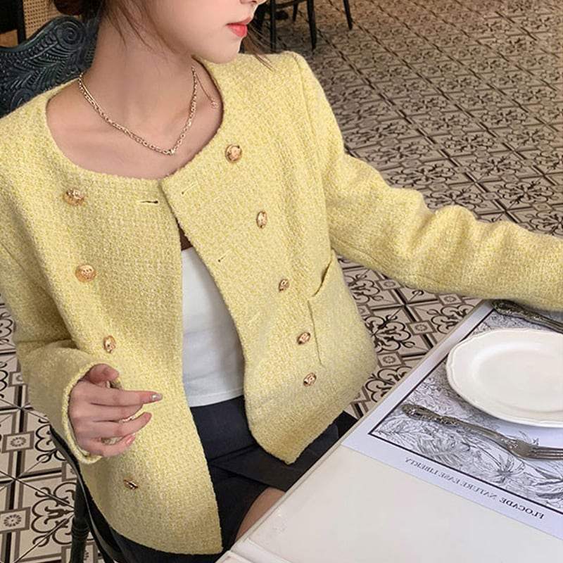 【動画あり】ツイードダブルボタンノーカラージャケット　３色展開 - select store mirror me【動画あり】ツイードダブルボタンノーカラージャケット　３色展開187757015mirror meselect store mirror me187757015ホワイトS