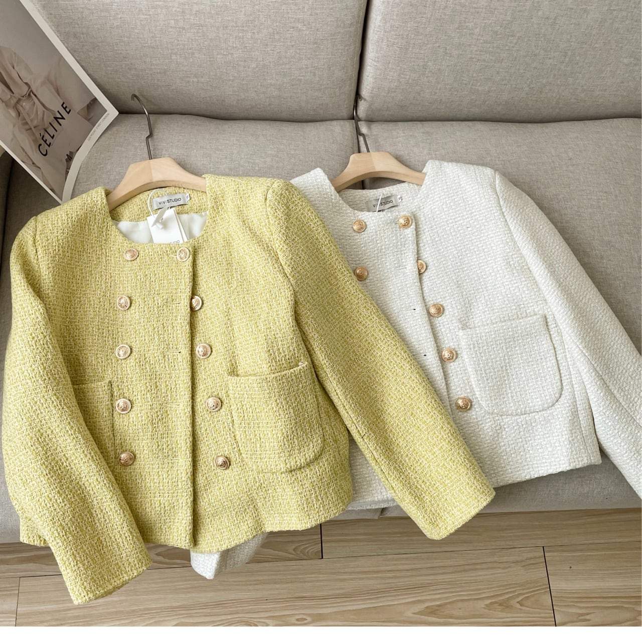 【動画あり】ツイードダブルボタンノーカラージャケット　３色展開 - select store mirror me【動画あり】ツイードダブルボタンノーカラージャケット　３色展開187757015mirror meselect store mirror me187757015ホワイトS