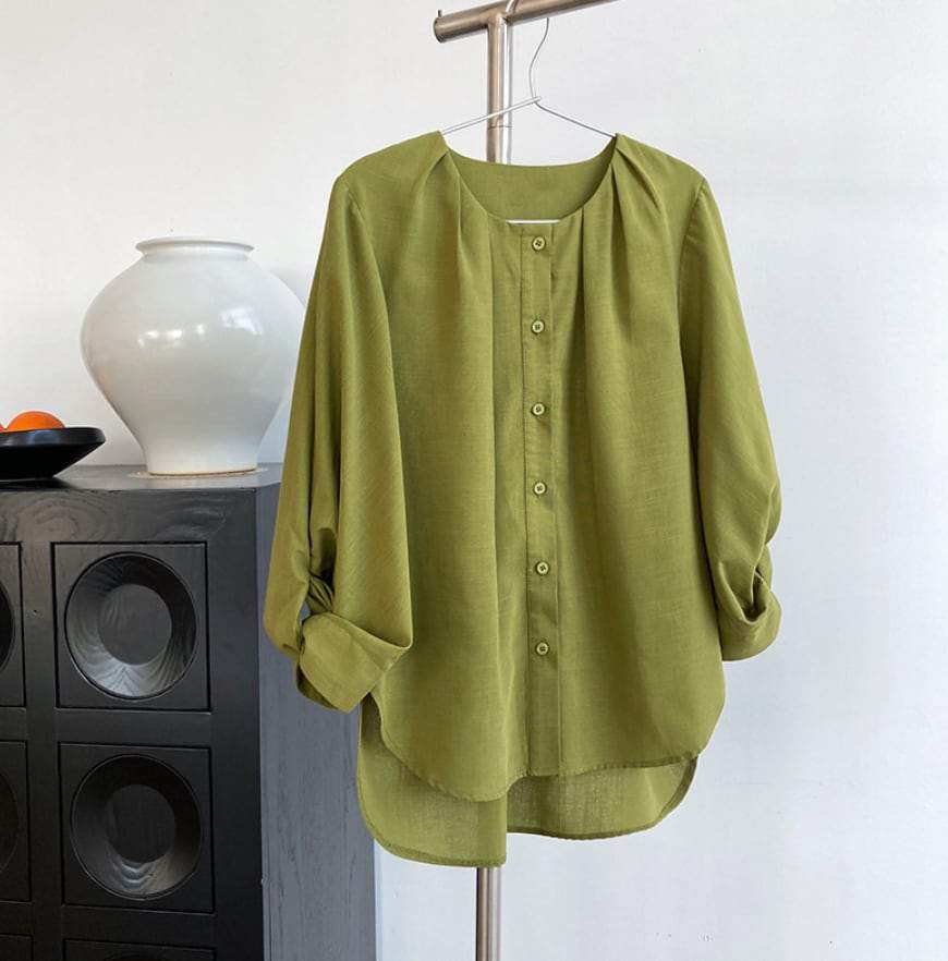 【動画あり】ラウンドネックランタンスリーブブラウス　３色展開 - select store mirror me【動画あり】ラウンドネックランタンスリーブブラウス　３色展開189782159mirror meselect store mirror me189782159ホワイトS