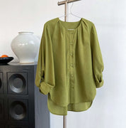 【動画あり】ラウンドネックランタンスリーブブラウス　３色展開 - select store mirror me【動画あり】ラウンドネックランタンスリーブブラウス　３色展開189782159mirror meselect store mirror me189782159ホワイトS