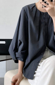 【動画あり】ラウンドネックランタンスリーブブラウス　３色展開 - select store mirror me【動画あり】ラウンドネックランタンスリーブブラウス　３色展開189782159mirror meselect store mirror me189782159ホワイトS