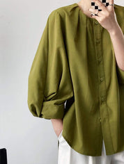 【動画あり】ラウンドネックランタンスリーブブラウス　３色展開 - select store mirror me【動画あり】ラウンドネックランタンスリーブブラウス　３色展開189782159mirror meselect store mirror me189782159ホワイトS