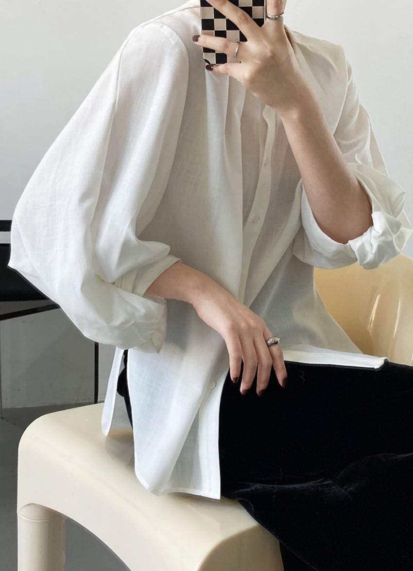 【動画あり】ラウンドネックランタンスリーブブラウス　３色展開 - select store mirror me【動画あり】ラウンドネックランタンスリーブブラウス　３色展開189782159mirror meselect store mirror me189782159ホワイトS
