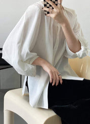 【動画あり】ラウンドネックランタンスリーブブラウス　３色展開 - select store mirror me【動画あり】ラウンドネックランタンスリーブブラウス　３色展開189782159mirror meselect store mirror me189782159ホワイトS