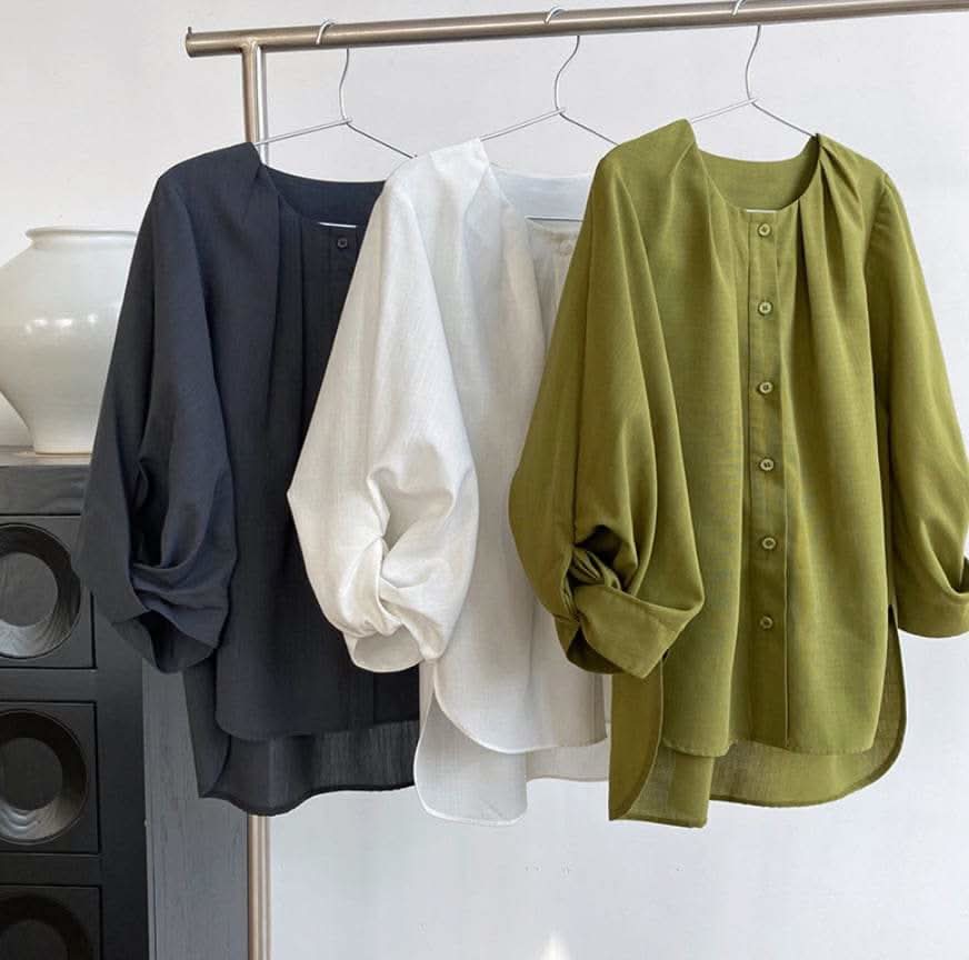 【動画あり】ラウンドネックランタンスリーブブラウス　３色展開 - select store mirror me【動画あり】ラウンドネックランタンスリーブブラウス　３色展開189782159mirror meselect store mirror me189782159ホワイトS