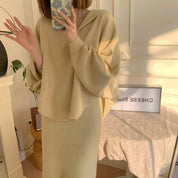 【動画あり】フーディゆるニットスカートセットアップ　３色展開 - select store mirror me【動画あり】フーディゆるニットスカートセットアップ　３色展開189842161mirror meselect store mirror me189842161ベージュ